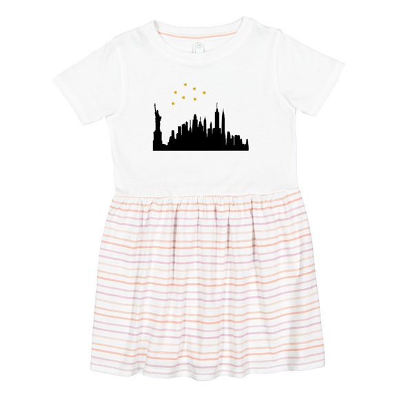 Inktastic New York Skyline Girls Toddler Dress