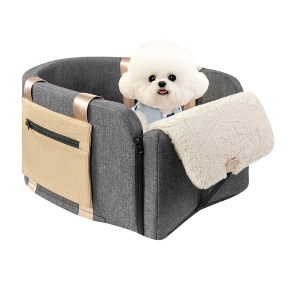 Asiento de coche para perros Cathpetic, consola grande para camiones, color gris