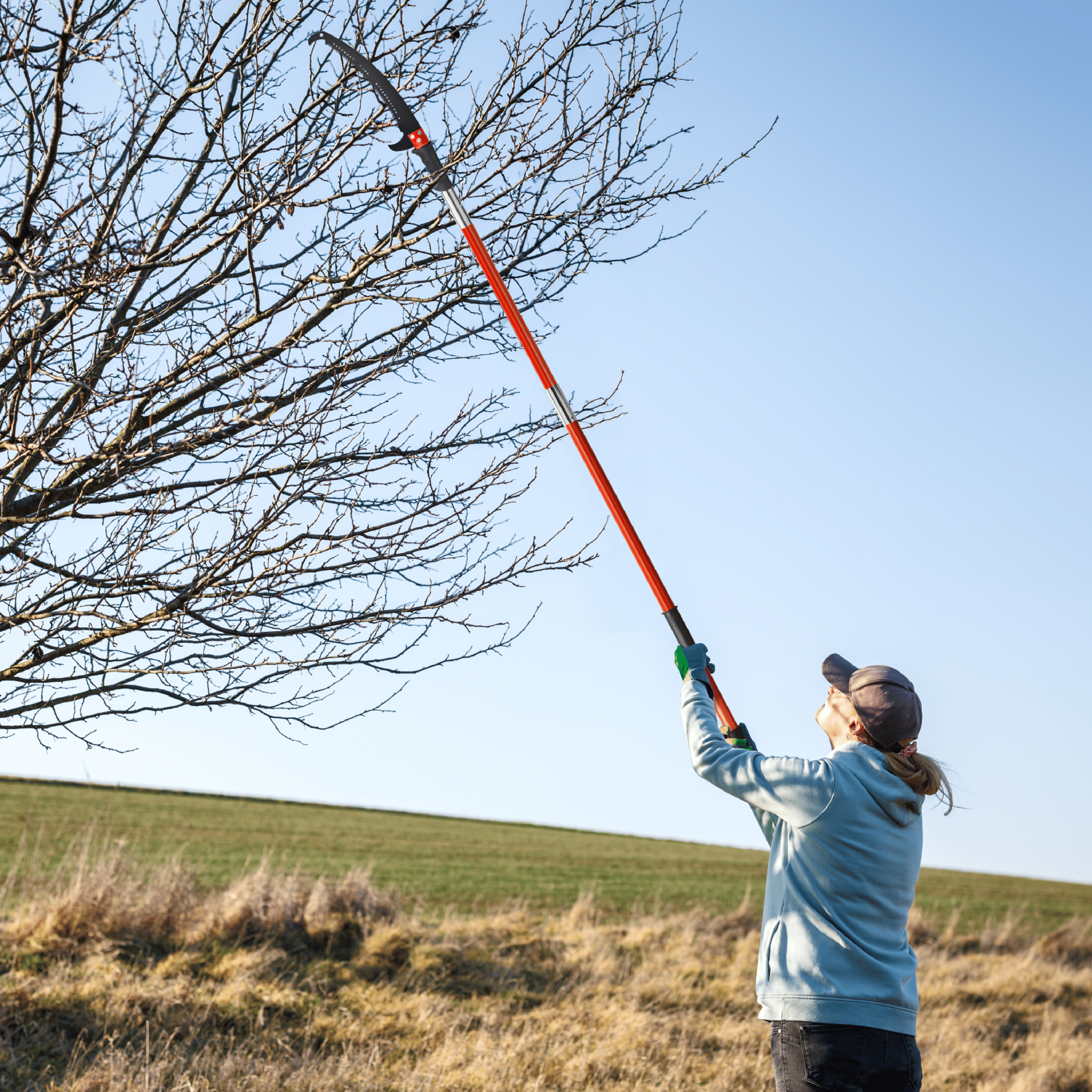 Zimtown 30ft Manual Pole Saw - Extendable Tree Trimmer with Steel