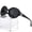black*gray, variant on Oval Oversized Sunglasses for Women, Rhinestone Circle Decor Temples, Face-Flattering Frame for Daily Casual Street Look