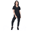 Elements Select ES2936 Women's V-Neck Scrub Top and Jogger Scrub Set Black X-Large Petite