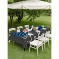 thumbnail image 4 of Outdoor Tablecloth with Umbrella Hole for Patio/Picnic/Party/Camping, Cats Pawprints Waterproof Table Cloth Rectangle Table Cover Washable, Blue Black Buffalo Plaid Pets Paw Grey (60"x 84"), 4 of 8