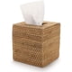 thumbnail image 1 of Funda para caja de pañuelos de ratán cuadrada, soporte para pañuelos tejido a mano, 5,7 x 5,7 x 5,7 pulgadas, color natural, 1 of 5