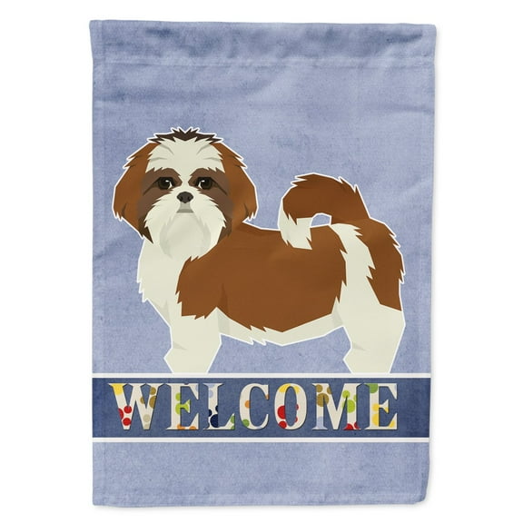Carolines Treasures CK3622GF Shih Tzu Welcome Flag Garden Size Small multicolor