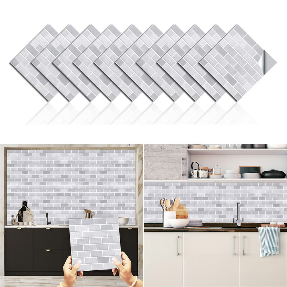 10-Pack Wall Panels Peel and Stick, Self Adhesive Waterproof Foam Wallpaper for Bedroom, Bathroom, Kitchen,6x6inch