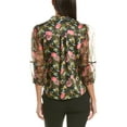 thumbnail image 2 of Cinq à Sept womens  Karyn Impressionist Floral Silk-Trim Top, s, Green, 2 of 3