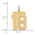 thumbnail image 2 of 14k Solid Yellow Gold Medium Satin Sport game Number 18 Charm Pendant Necklace for Women - .8 Grams, 2 of 2