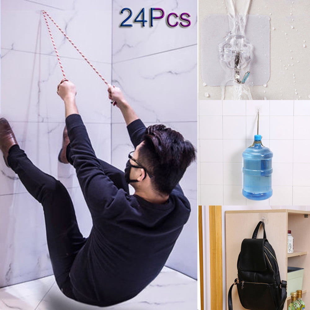 24 x Transparent Suction Cup Sucker For Window Wall Hook Hanger Kitchen Bathroom 