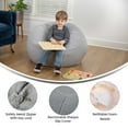 thumbnail image 3 of Flash Furniture Small Gray Faux Sherpa Refillable Bean Bag Chair for Kids and Teens, 3 of 9