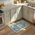 thumbnail image 4 of Wonnitar 2'x3' Boho Tribal Entryway Rug, Washable Kitchen Rug Indoor Door Mat Entrance Non Slip Stain Resistant Vintage Cottage Small Area Rug for Bedroom Bathroom Laundry Room, Light Blue, 4 of 9