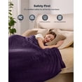 thumbnail image 5 of Ocuuziisu Electric Blanket 90" x 100" King Size Heated Blanket, Flannel and Sherpa, 10 Hour Auto-off, 9 Heat Settings, Fast Heating, Machine Washable, Purple, 5 of 11