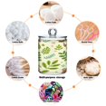 thumbnail image 4 of 4 Pack Cartoon Bear and Leaves Qtip Holder Dispenser Clear Plastic Storage Apothecary Jars for Cotton Swabs Balls Pads Floss, 4 of 7