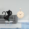 thumbnail image 2 of Reloj de pared,Reloj de pared con diseño de gato para guardería,sala de juegos y interior,Reloj de pared,Reloj de pared decorativo para sala de estar,silencioso,Reloj de pared de madera con, 2 of 8