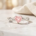thumbnail image 4 of Rosec Jewels IGI Certified Lab Grown Pink Diamond Heart Engagement Ring 1 Carat - VS1 Grade - Fancy Pink White Diamond Ring - Ready to Gift, 10K White Gold, US 3.00, 4 of 8