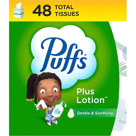Puffs Plus Lotion Pañuelos Faciales en Cubo de 48 Pañuelos