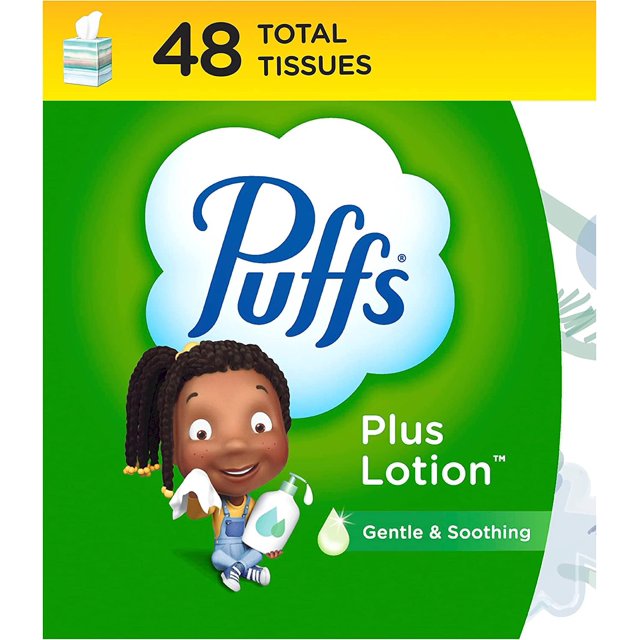 Puffs Plus Lotion Pañuelos Faciales en Cubo de 48 Pañuelos