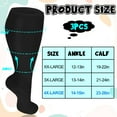 thumbnail image 6 of Hengguang 3 Pairs Plus Size Compression Socks for Women & Men, 20-30 mmHg Wide Calf Extra Large Knee High Flight Socks Compression Stockings, 4XL, 6 of 7