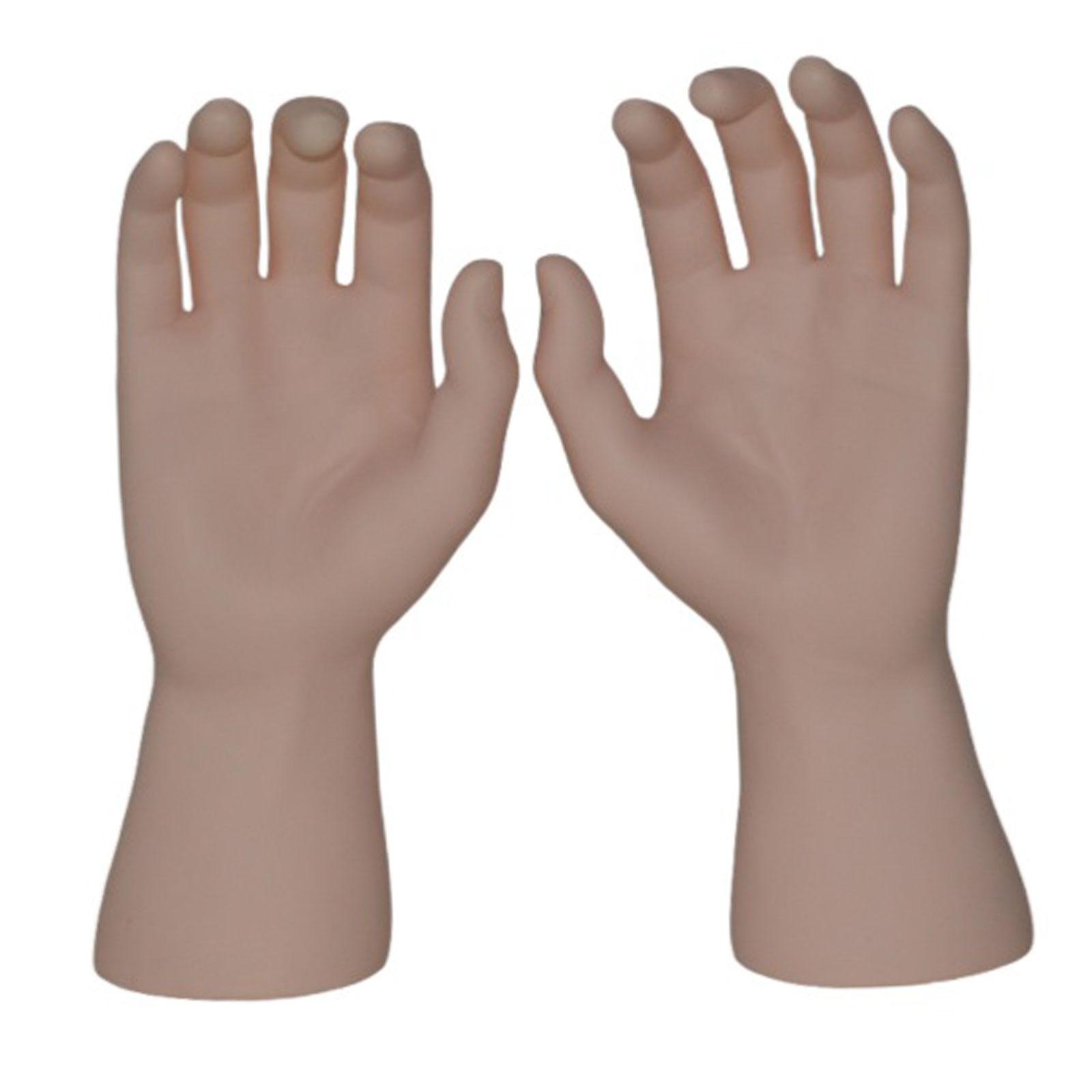 Dualoai Male Hand Models Decorative Easy to Clean Maintain PVC Human Hand Mannequins Skin Color