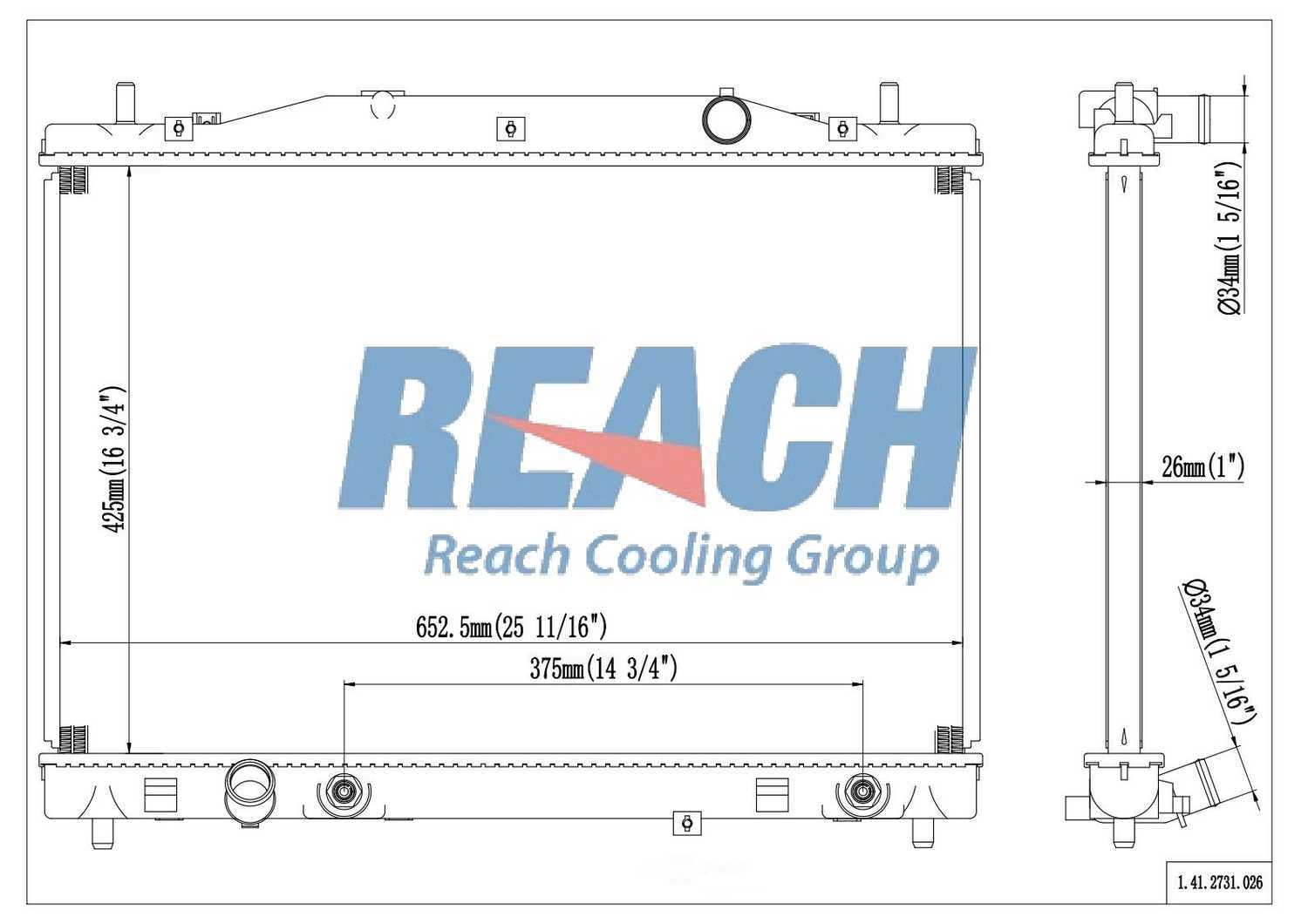 Reach Cooling 41-2731 Radiator