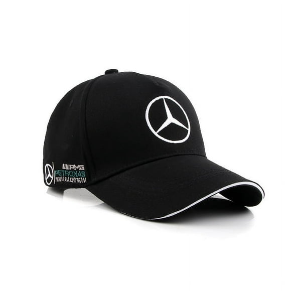 TESNN F1 Mercedes Benz Team F1 Visière de Course Casquette de Baseball Brodée Casquette de Voiture - Noir