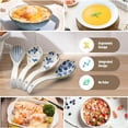 thumbnail image 3 of Cuchara de sopa china de cerámica de 6,3 pulgadas, patrón retro, cuchara de ramen, sopa, bola de masa, pho wonton miso, 4 amarillo, 3 of 6