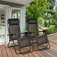 thumbnail image 1 of Gymax Set of 2 Folding Rattan Patio Lounge Chair Recliner w/ Headrest, 1 of 10