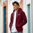 thumbnail image 4 of Dalix Ghost Embroidered Zip Hoodie Fleece Long Sleeve Pocket Warm Soft Mens in Maroon M Medium, 4 of 5