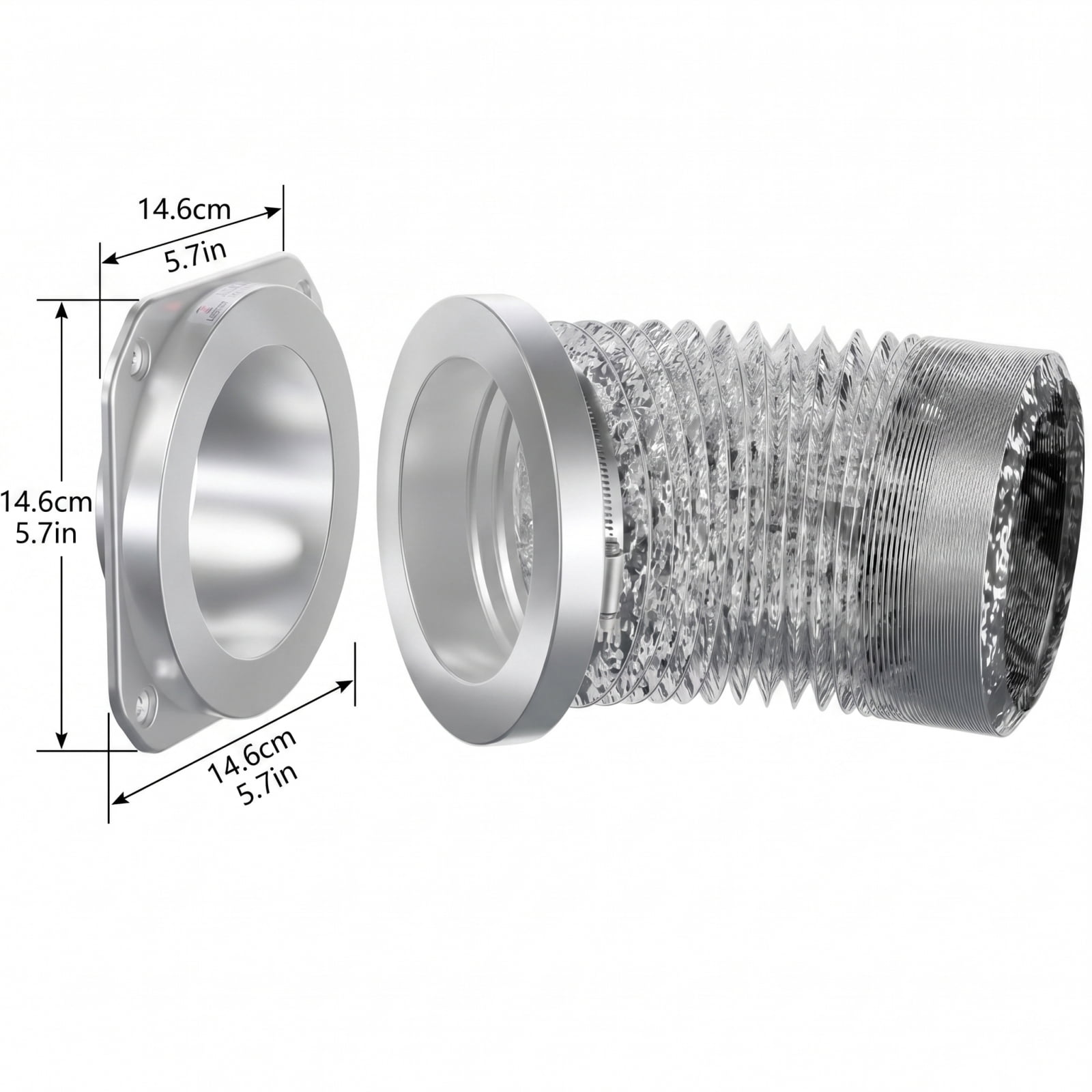 Dryer Vent Connector Magnetic Exhaust Adapter 180 Degree Elbow Quick-Connect Dryer Vent Hose Fitting for Laundry Room Tight Spaces Home Ventilation Upgrade, White