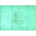 thumbnail image 1 of Ahgly Company Machine Washable Indoor Rectangle Persian Turquoise Blue Traditional Area Rugs, 6' x 9', 1 of 4