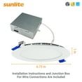 thumbnail image 6 of Sunlite LED 6" Round Recessed Slim Downlight Fixture, 14W (75W=), 900 Lmns, CCT Switch 27K/30K/35K/40K/50K, 90 CRI, 120V, Dimmable, Canless, ETL Listed, Title-24 Compliant, 6 Pack, 6 of 7