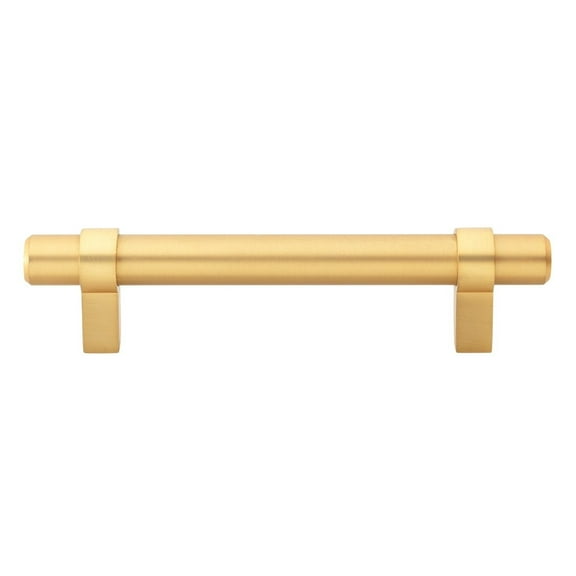 GlideRite 3.75 in. Center European Style Solid Steel Bar Pulls, Satin Gold, Pack of 5