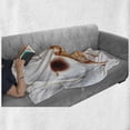 thumbnail image 6 of Coffee Art Soft Flannel Fleece Blanket, Wild Animal from Spilled Hot Beverage Stain Latte Cappuccino, Cozy Plush for Indoor and Outdoor Use, 70" x 90", Burnt Sienna White and Black, by Ambesonne, 6 of 6