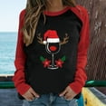 thumbnail image 2 of TopLLC Chandails de Noël Laids pour Femmes, Printemps, Patchwork, Imprimés de Noël, Manches Longues, Col Rond, T-Shirts Décontractés, Hauts en Liquidation, 2 of 5