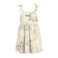 thumbnail image 5 of Amzcrzy Girls Dress 2026 Cute Print Crew Neck Summer Sundresses Spaghetti Strap with Tie Shoulder Bow Ruffled Tiered Dresses Casual Flowy A Line White Midi Dress @1 2 Years, 5 of 9