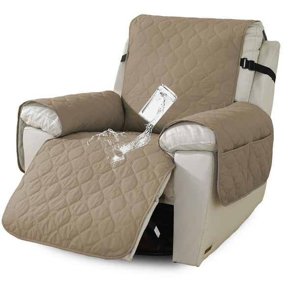 100% Waterproof Recliner Chair Covers, Recliner Cover Non-Slip Dog Chair Cover Furniture Protector Washable Slipcover with Pocket, Elastic Straps for Pets, Dogs 