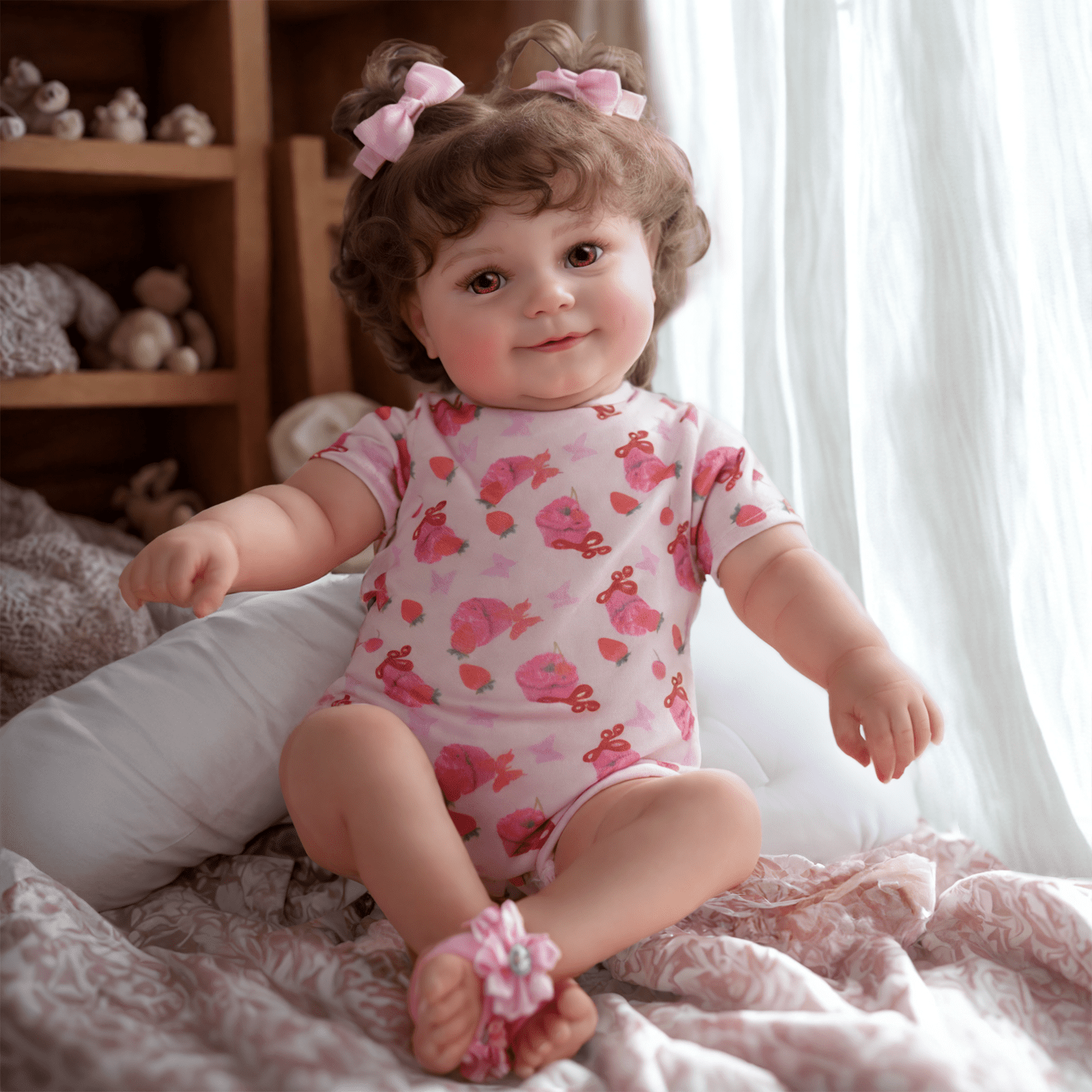 RSG Reborn Baby Dolls 20 inch Soft Cloth Body Newborn Baby Adorable Smiling Dolls with Clothes for Kids Age 3+