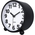 thumbnail image 3 of Silent Analog Alarm Clock,black Metal Large 3d Digits,non Ticking Table Clock With Night Light Bedside Alarm Clock 10.8cm, 3 of 4