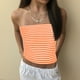 thumbnail image 2 of Camisas de maestra,Top de tubo sin tirantes para mujer, top corto de punto con escote palabra de honor, poliéster y elastano suave y elástico, ropa informal para salir, sopatenor, 2 of 9