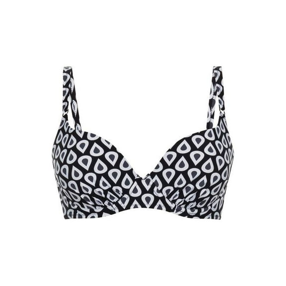 Rosa Faia Womens Milou Top Underwire Bikini Top, 12E, Black-White