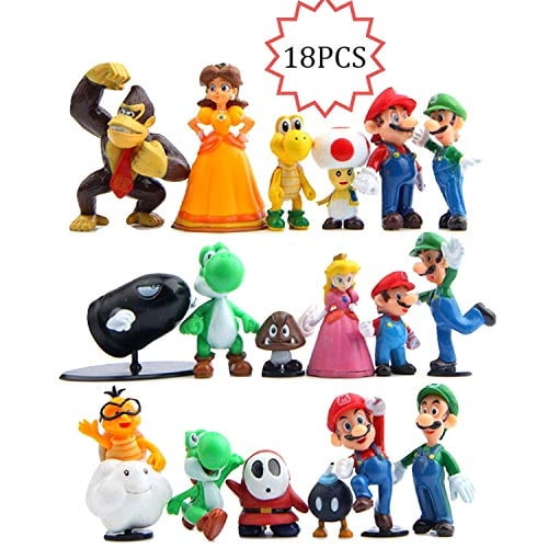 ADW 18 PCS set Super Mario Bros Super Mary Princess, Tortuga, Mushroom, Orangután, Super Ma ADW ADW