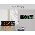 thumbnail image 4 of Horloge Murale Numérique Télécommande Température Date Power Off Mémoire Luminosité Réglable Table Décor Mural, 4 of 7