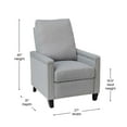 thumbnail image 5 of BizChair Transitional Style Push Back Recliner Chair - Pillow Back Recliner - Light Gray Fabric Upholstery - Accent Nail Trim, 5 of 14