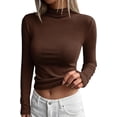 thumbnail image 6 of BTFBM Mock Tops for Women Fitted Long Sleeve Shirts Fall Fashion Clothing Thermal Layering Undershirts Going Out Outfits, 6 of 9