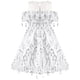 thumbnail image 2 of Vestido de Niña Blanco con Hombros Descubiertos con Lentejuelas y Borlas Estilo Flapper para Fiesta y Certamen 6 Años, 2 of 13