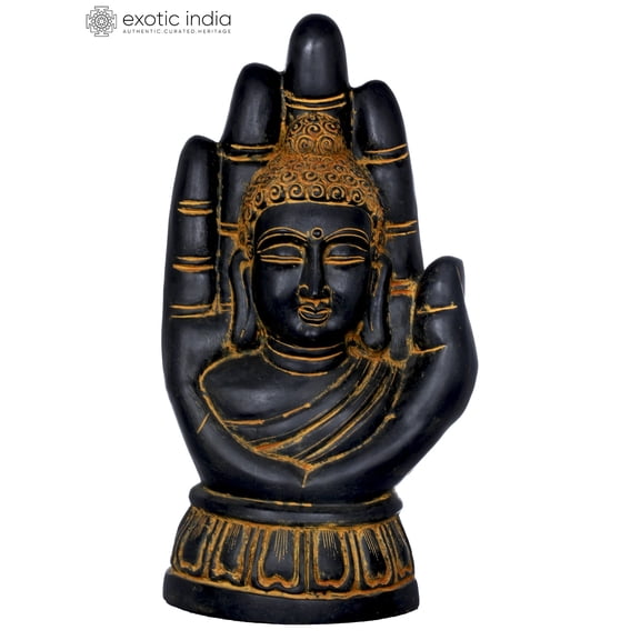 21 Inch Large Buddha in Hand Tibetan Buddhist Brass - Handmade Deity Sculpture