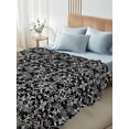 thumbnail image 4 of Black and White Full Size Flat Sheet, Wrinkleproof & Fadeproof Cooling Flat Bed Sheet Only, Modern Moroccan Geometric Abstract Art Breathable Soft Bedding Top Sheets 81 x 96 Inches, 4 of 8