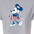 thumbnail image 3 of Disney - Americana - Minnie Flag Pattern - Juniors Cropped Cotton Blend T-Shirt, 3 of 5