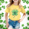 thumbnail image 2 of Summer Boys T Shirts Casual St. Patricks Day Unisex Shamrock Clover Graphic Tees Top Short Sleeve T Shirt Top Yellow Athletic Performance Clothing 8-9 T, 2 of 4