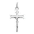 thumbnail image 3 of Auriga 925 Sterling Silver Rhodium-plated & 18k Gold-plated Crucifix Cross Charm for Women (L-17mm, W-7mm), 3 of 6