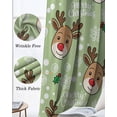 thumbnail image 6 of Christmas Green Blackout Curtains 96 Inch Length 2 Panels Set, Xmas Cute Elk Winter Leaves Cartoon Snowflake Full Shading Curtains for Windows, Blackout Curtains for Bedroom Living Room 52"x96", 6 of 8